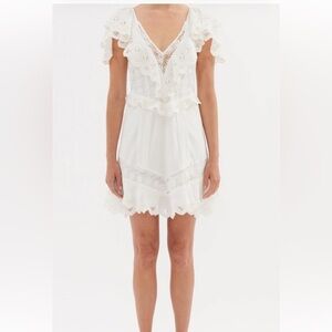 IRO White Eyelet Lace Mini Dress